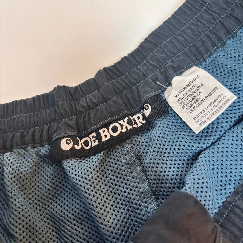 VTG 8 Ball Joe Boxer Cargo Pants Nylon Mesh Lined Knee Straps Mens 90's Y2K Rare - Picture 9 of 11
